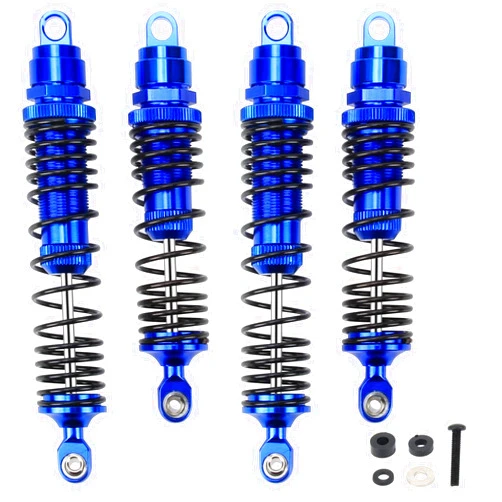 RCAWD Big Bore Shock Absorber Damper Set for Slash 2WD, Hoss, Rustler 4X4 VXL,Slash 4X4, Bandit, Ford, Nitro,Stampede Upgrades, 1/10 RC Shocks Front Rear, Full Alloy Parts #5862 Blue