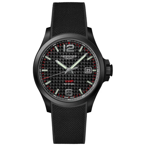 Longines Conquest V.H.P. Perpetual Quartz Black Carbon Dial Men's Watch L3.726.2.66.9