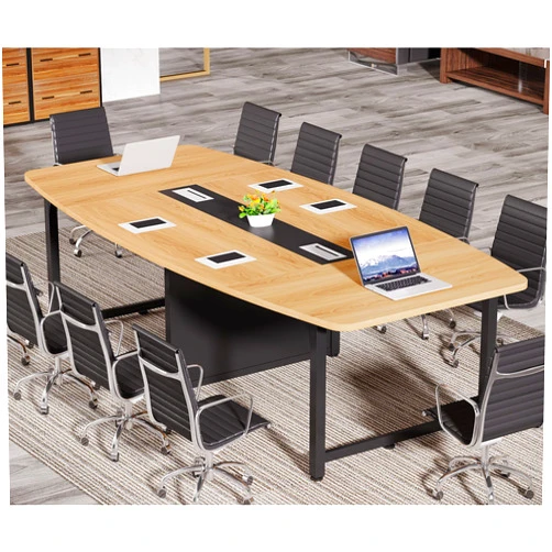 Tribesigns 8FT Conference Table, 94.5L x 47.2W inch Large Meeting Table, Modern Rectangular Seminar Table for Office Meeting Conference Room, Metal Frame