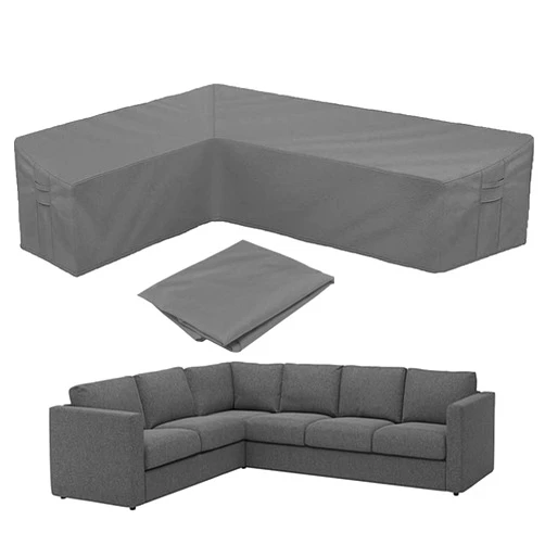 BOSKING Patio Sofa Cover L-Shaped Sectional Furniture Cover Heavy Duty Outdoor Furniture Set Covers Waterproof Lawn Garden Couch Protector with Buckle Strap & Side Handle - Grey (L Shape 78x105 inch)