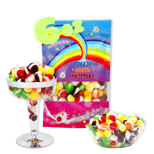 CANDYGENIUS Freeze Dried Candy - 6oz LARGE pack of CANDYGENIUS cool freeze dry candies puff frozen dehydrated skittles bulk giant snack fruit crunch birthday kids parties