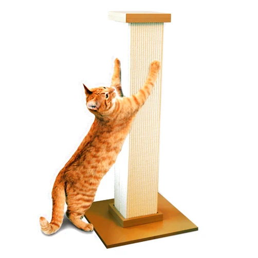 Cat Post SmartCat Ultimate Scratching Post – Beige, Large 32 Inch Tower - Sisal Fiber, Simple Design - For All Cats