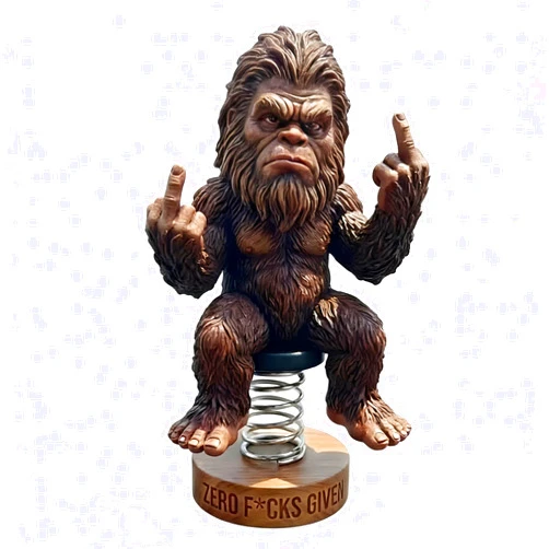 Generic Bigfoot “Zero Fucks Given” Bobblehead,Funny Bigfoot Bobblehead Dashboard Ornament, “Zero Fucks Given” Novelty Middle Finger Figurine Car Decoration, Humorous Decor Gift
