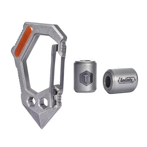 KeyUnity KU02 Titanium EDC 7 in 1 Multi-tool Carabiner Keychain & Ti Paracord Keychian Bead Bundle