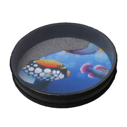Bstinay 10Inch Ocean Drum Hand Percussion with Hardwood Shell Ocean Sound Drum Musical Instrument for Home School
