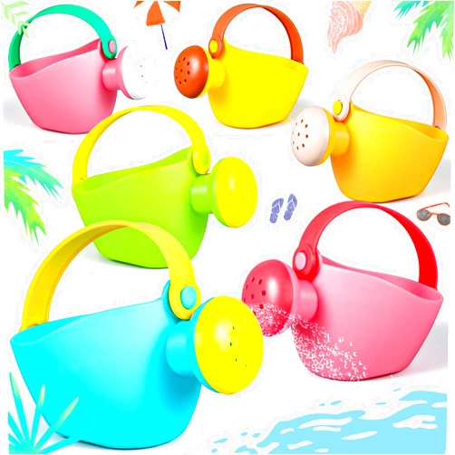Gemscream 6 Pcs Watering Can Set Small Plastic Beach Watering Can Bath Toy Toddler Gardening Equipment Toy for Girl Boy Beach Outdoor Garden