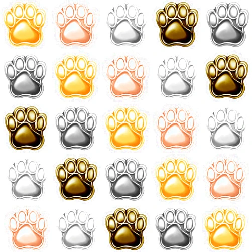 WenRity 30Pcs Alloy Enamel Dog Paw Footprint Beads Puppy Paw Print Spacer Beads European Large Hole Loose Beads Charms for DIY Snake Chain Bracelet Jewelry Making Hole:4.8mm