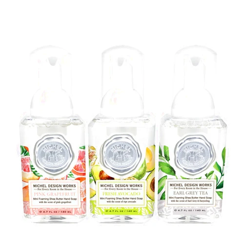 Michel Design Works Mini Foaming Soap 3-Pack Set (Pink Grapefruit, Fresh Avocado, Earl Grey Tea)