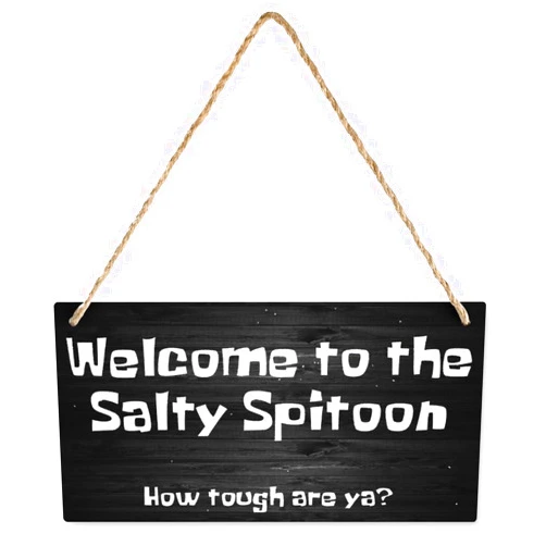 fzu Home Wall Decor Signs Welcome To The Salty Spitoon Wall Decor For Living Room Bedroom, Rustic Wooden Farmhouse Wall Art Decor 12X 6 Inch