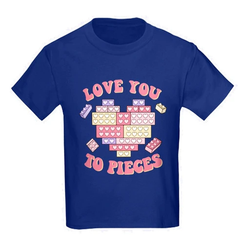 CafePress Love You to Pieces T Shirt Kids Dark Cotton T-Shirt