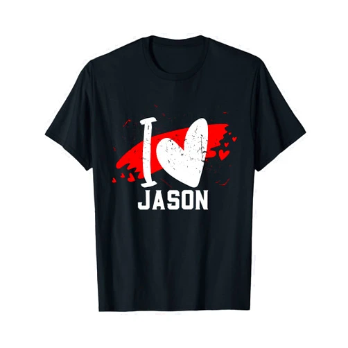 JASON Designs By ShirtZilla I Love Jason T-Shirt I Heart Jason T-Shirt