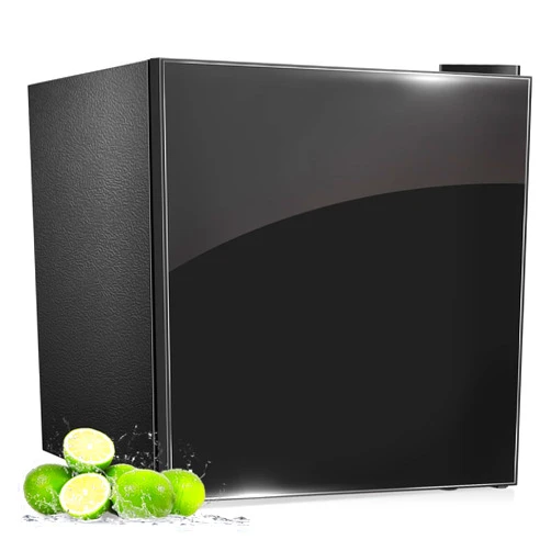 Havato Mini fridge with Freezer,1.6 cu.ft Reversible Single Door Compact Refrigerator, Retro Mini Refrigerator for Dorm, Office, Bar, RV, Bedroom(Black)