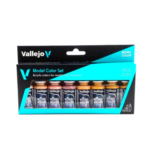Vallejo - Model Color Face & Skin Tones Set | Modeling Acrylic Paints | 8 bottles x 18 ml (0.60 fl.oz.)