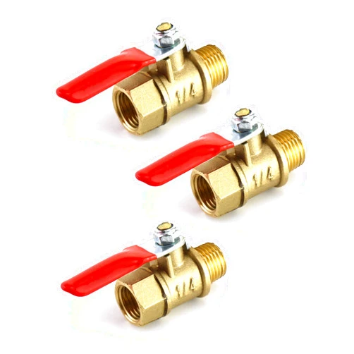 QWORK Ball Valve, 3 Pcs 1/4