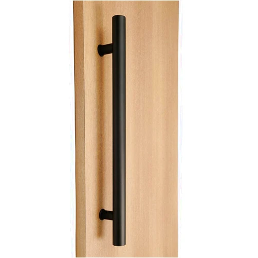 Strongar Modern & Contemporary Round Bar/Ladder/H-Shape Style 457mm / 18 Inches Push-Pull Stainless-Steel Door Handle - Matte Black Powder Finish