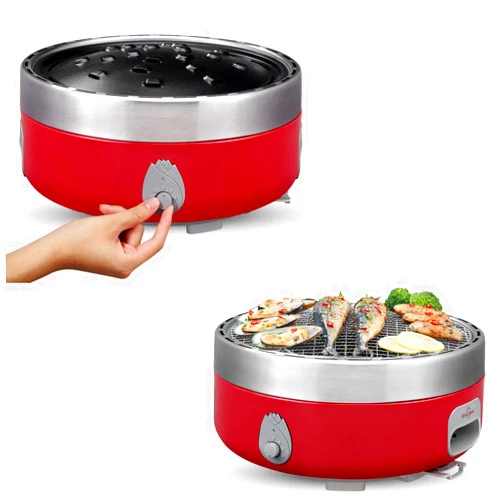 Freshore Portable Smokeless Charcoal BBQ Grill - Outdoor Camping Small Tabletop Cooking Mini Barbecue - Built in Fan Power by 4A Battery Or Phone Charge