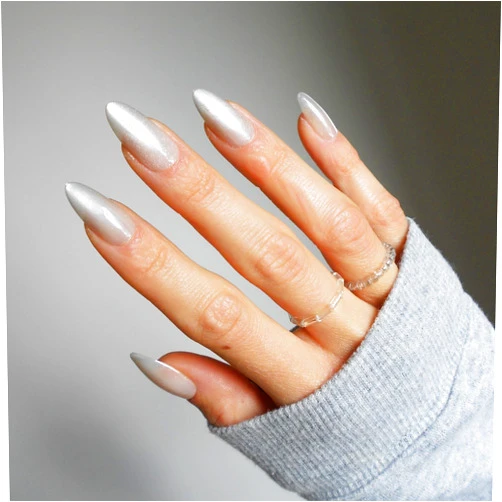 The Nailest - Instant Luxury Acrylic Press-on Nails-Regular Almond- Luminous Chrome