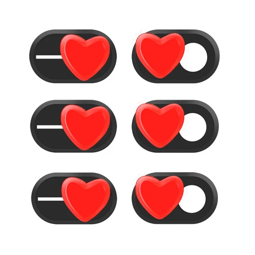 Vliigts Webcam Cover Slide (6-Pack) - Camera Cover Slider for MacBook, iMac, Laptop, Computer, iPad, iPhone, Cell Phone, PC - Great Privacy Protector Accessories - Red Heart Slider