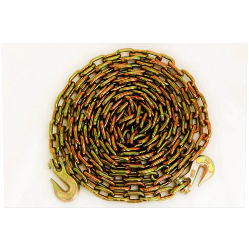 AutoHauler Supply 5/16 inch x 20 ft Grade 70 Equipment Transport Binder Chain with Grab Hooks 4,700 lb WLL