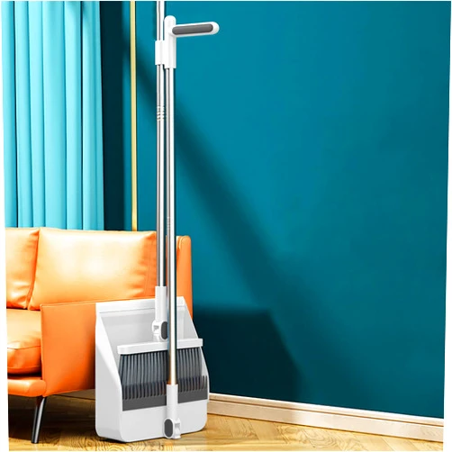 Kiplyki Broom with Dustpan Combo Set Broom and Dustpan Set Household Sweeping Plastic Stainless Steel Garbage Shovel Soft Dustpan Set Broom and Dustpan Brooms
