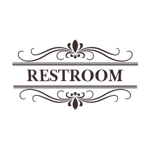 Thovorrnl Restroom Sign Wall Decal Vinyl Stickers, Removable Cute Art Design DIY Sticker Mural for Restroom Bathroom Washroom WC Toilet Door Decoration