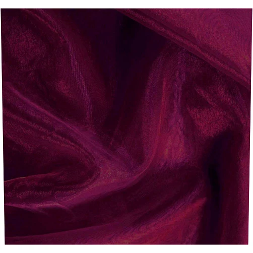 mds Pack of 20 Yard Bridal Solid Sheer Organza Fabric Bolt for Wedding Dress,Fashion, Crafts, Decorations Silky Shiny Organza 44”- Wine