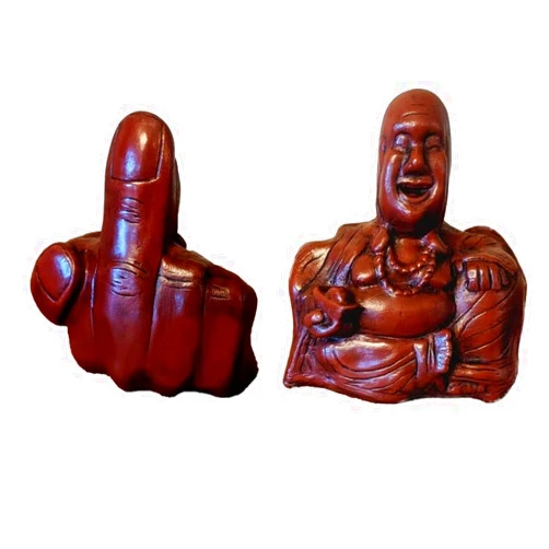 Dalulu Buddha Middle Finger Statue The Buddha Flip Unexpected Backside Resin Buddha Ornaments Middle Finger Buddha for Home Decor Buddhaflip Buddha (Middle Finger)