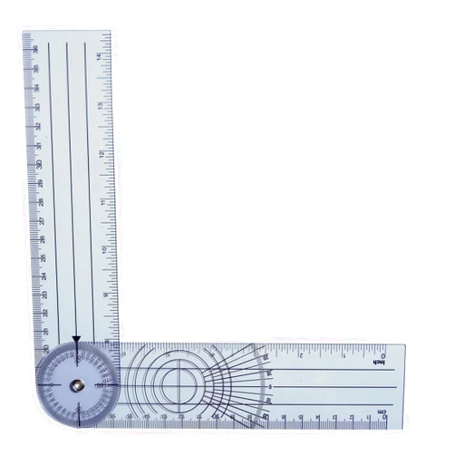 ACKEIVTO Medical Goniometer, 7 Inch Clear Plastic, 360 Degree Rotation, Angle Measurement Ruler