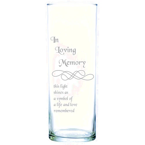 IE Laserware Beautifully Laser Etched Memorial Candle Comes Complete with 3