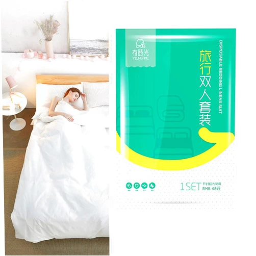 Ditind Bed Sheets Set Disposable for Travel (4 pcs)