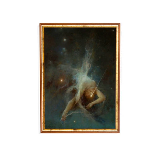 Custom Poster Vintage Wall Art, Falling Star Print, Classic Fine Art, Antique Artwork, Rustic Moody Surreal Art, Dark Academia,223