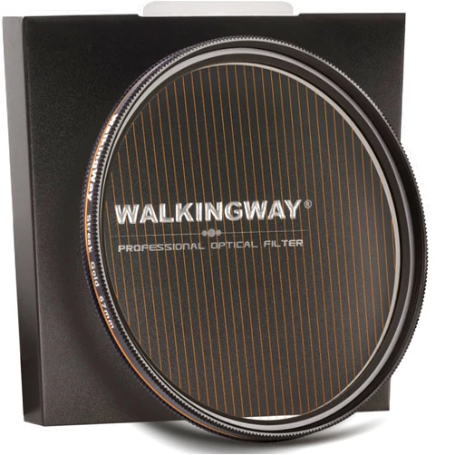 Walking Way 77MM Variable Gold Streak Filter Rotating Circular Anamorphic-Style Streak Effect Lens Filter for Photography and Videography