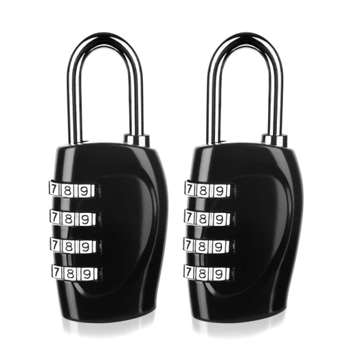 Greoil 4 Digit Combination Lock Outdoor Padlock for School Gym Locker Outdoor Waterproof Padlock for School Gym Locker, Storage Unit,Garages, Sports Locker, Toolbox, Hasp Storage (2 Pack Black)