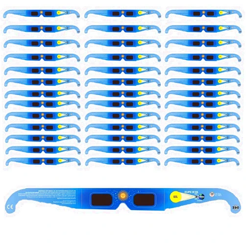 LUNT SOLAR SYSTEMS 40 Pack Bulk Premium - Solar Eclipse Glasses - Spanish Language CE & ISO Certified - Approved 2024 Eclipse