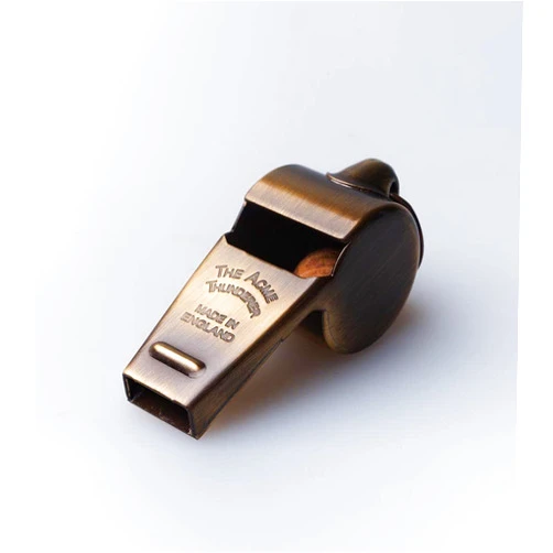 ACME Thunderer Whistle Large Tapered Mouth Antique Brass 58.5AB