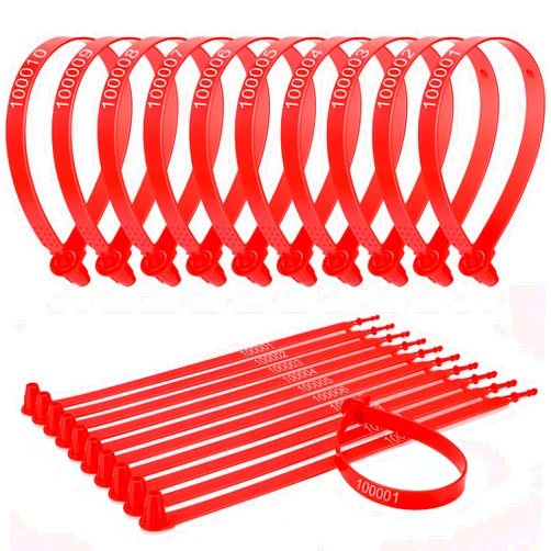 Roowest 1000 Pcs Plastic Truck Trailer Door Seals, Tamper Evident Security Tags, Numbered Safety Disposable Locks for Container Logistics Transport Package Shipping(Red)