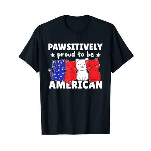 Fourth Of July - Cute Animals America Cat For The Fourth Of July Usa Flag Usa Cats T-Shirt
