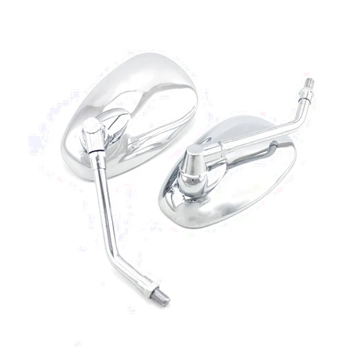 Surpassme Motorcycle Mirrors, Universal 10mm Chrome Motorcycle Rear View Side Mirrors Handle Bar Bar End Motorcycle Mirrors