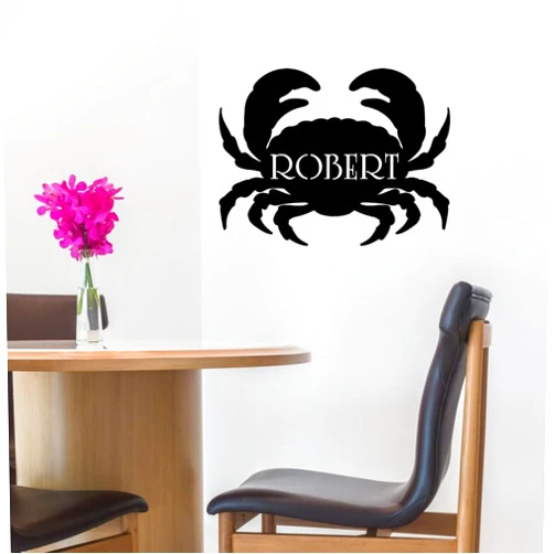 Custom Personalized Crab Metal Sign with Name, Custom Metal Home Wall Art Decor, Waterproof & Fade-Resistant & With Mounting Holes, Gifts for Lovers Anniversary Housewarming(8