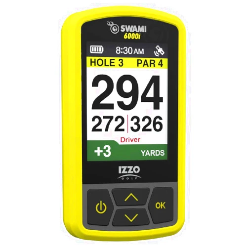 Izzo Swami 6000 Handheld Golf GPS Water-Resistant Color Display With 38,000 Course Maps & Scorekeeper Model may vary