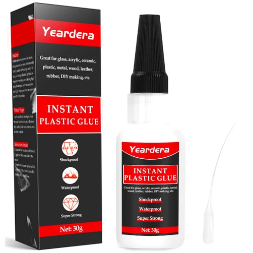 Yeardera Plastic Glue, 30g Plastic Adhesive, Super Glue for Plastic to Plastic Bonding and Other Material, Instant Super Glue for Plastic, DIY, Model, Acrylic, PVC