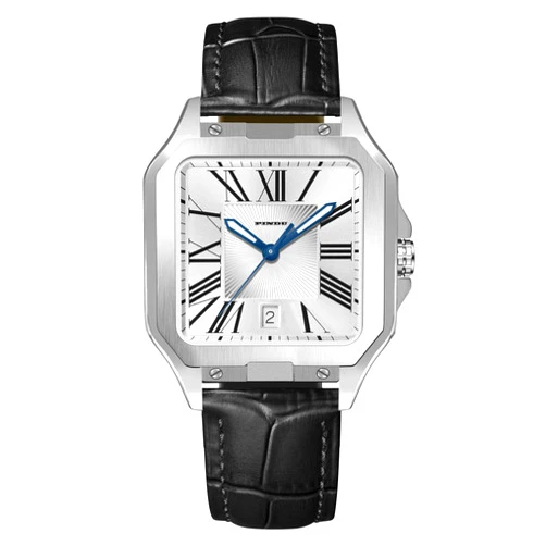 PINDU Automatic Watches for Men, Tank Business Dress Watch Square Mechanical Watch Mens Watches Simple and Easy to Read