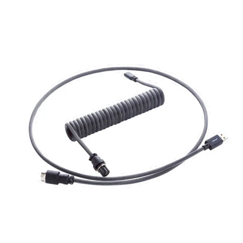 CableMod Pro Coiled Keyboard Cable (Carbon Grey, USB A to USB Type C, 150cm)