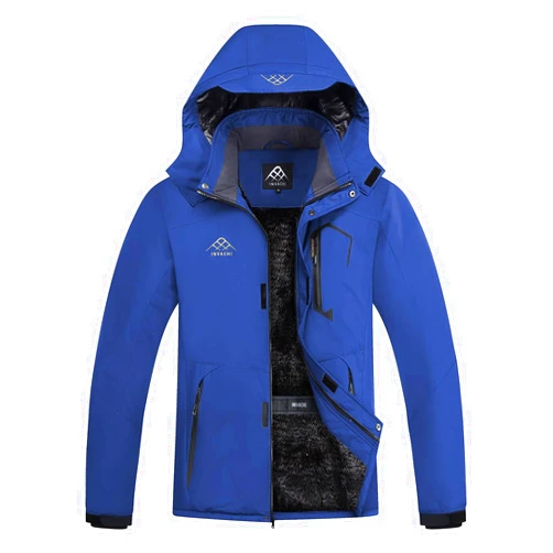 INVACHI Men's Winter Coats Waterproof Ski Snow Jacket Warm Quilted Jacket Parka Raincoats With Multi-Pockets