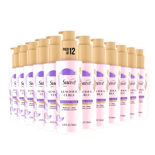 Suave Curl Cream, 4.75 oz - Styling Curl Defining Cream For Curly Hair With Amino Acid Complex For Women (Pack of 12)
