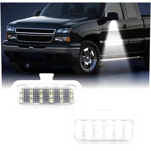 JAMESVAN for Chevy Silverado GMC 2003-2006 Sierra 1500 18 LED Mirror Puddle Lights 6000K White Mirror Light, Pack of 2 pcs