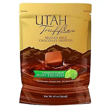 Utah Truffles Mint Truffles - Utah Truffles Belgian Milk Mint Chocolate Truffles 16 oz bag 1 Pound (Pack of 1)