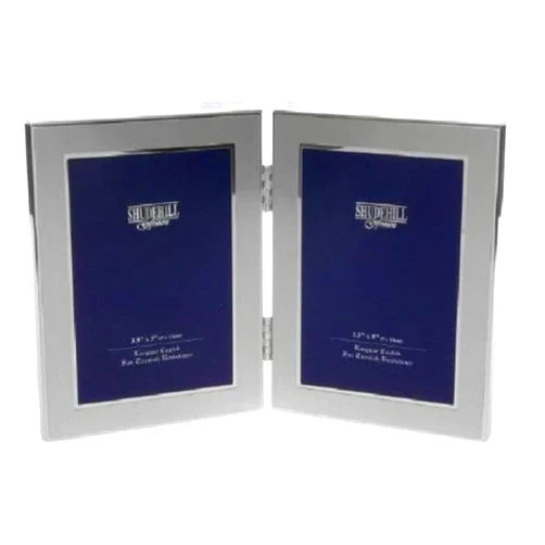 Shudehill Giftware Caseeto Shudehill Satin Silver Double Photo Frame Picture Gift 3x5 Inch