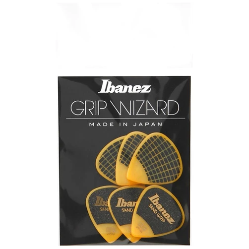 Ibanez PPA16HSG Wizard Series, Sand Grip Picks 6 Pack 1.0mm (PPA16HSGYE)