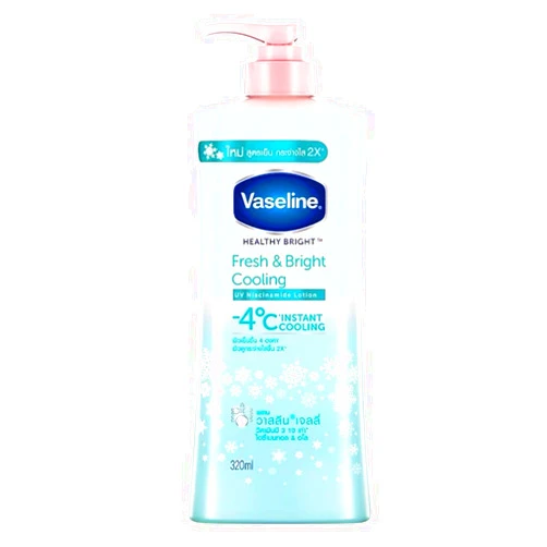 Vaseline Healthy Bright Fresh Cooling UV Niacinamide Lotion, 320 ml, Whitening Gel, Non-Sticky, Absorbs Instantly
